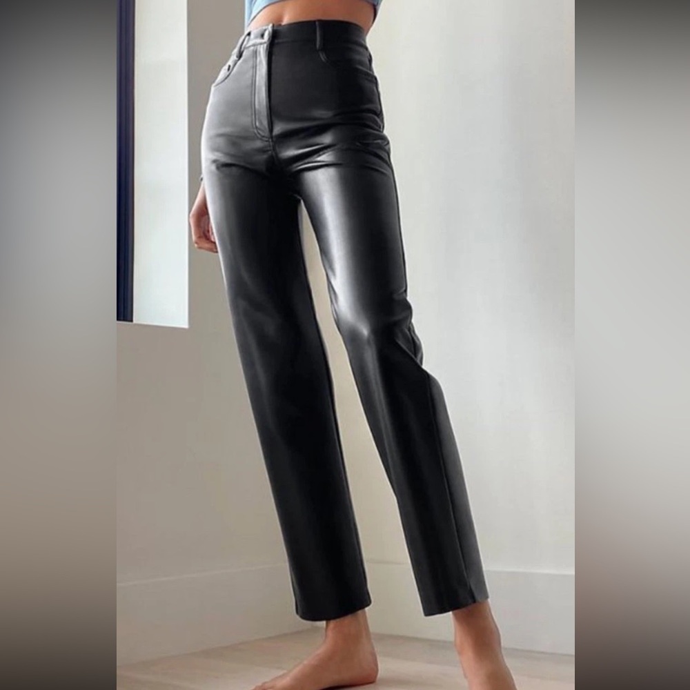 Wilfred Black Leather Pants